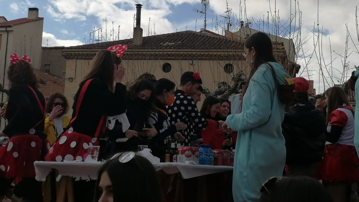 Los quintos esta mañana en San Esteban.-A.H.