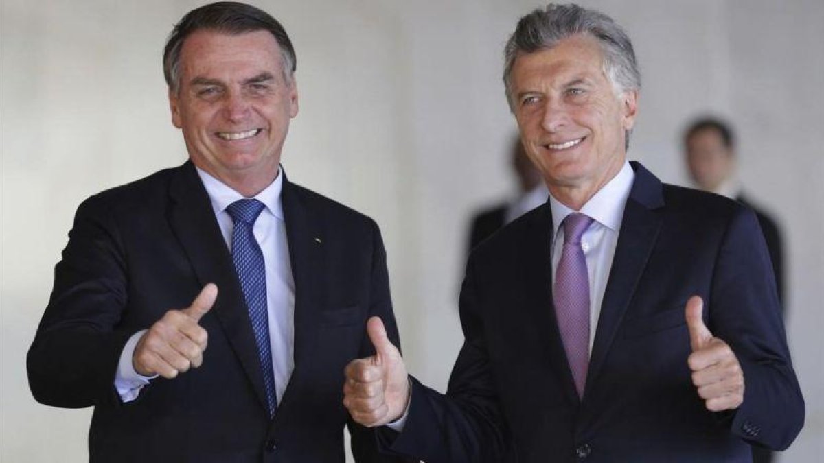 Jair Bolsonaro y Mauricio Macri, el 16 de enero del 2019 en Brasilia.-AP / ERALDO PERES