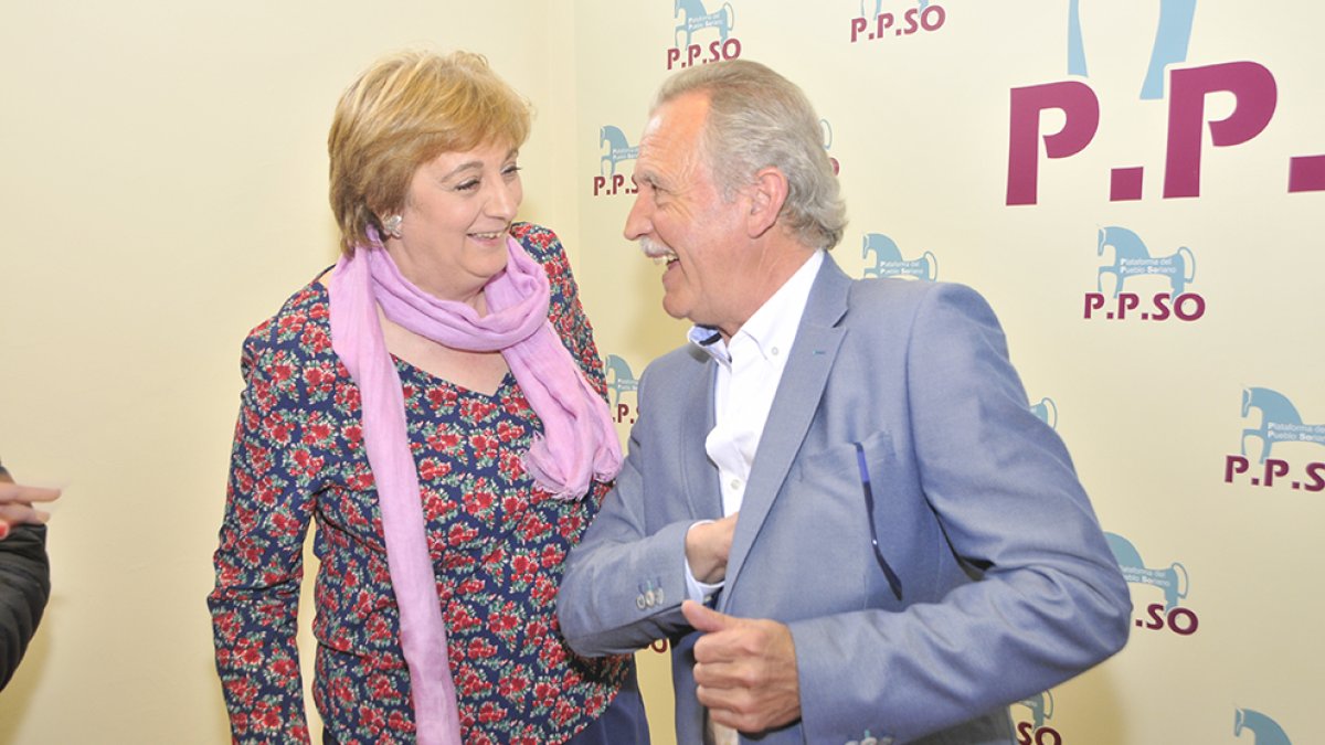 María Jesús Ruiz y José Antonio de Miguel, en la presentación de candidatos de la PPSO en 2019 .-HDS