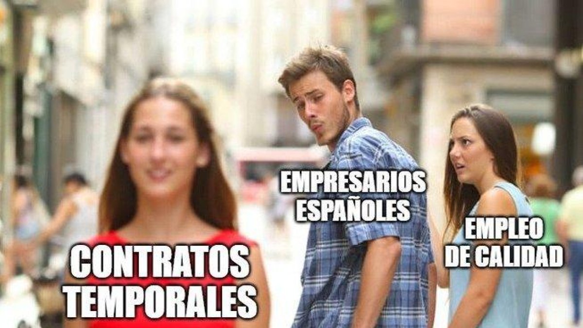 Meme sobre los contratos basuras.-