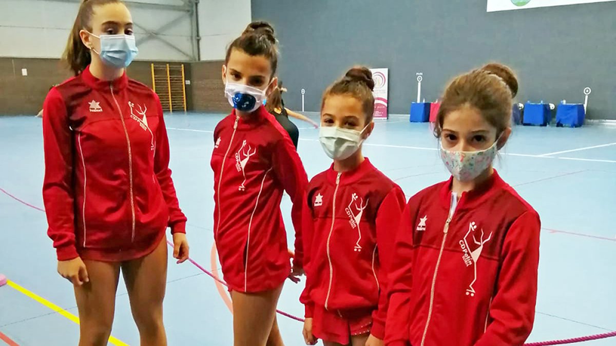 Las patinadoras del CP Soria María Fernández, Celia Llorente, Mara Llorente y Valeria del Campo. Club Patín Soria