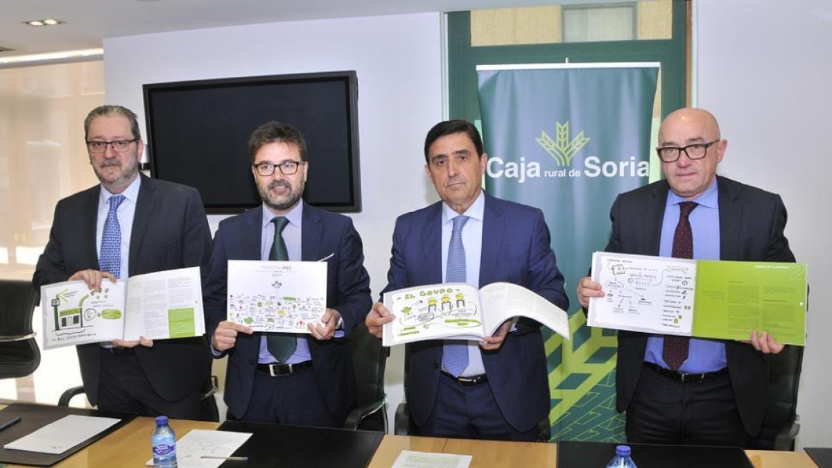 Domínguez, Munilla, Martínez Izquierdo y Barca muestran la Memoria de la Responsabilidad Social Corporativa-Valentín Guisande