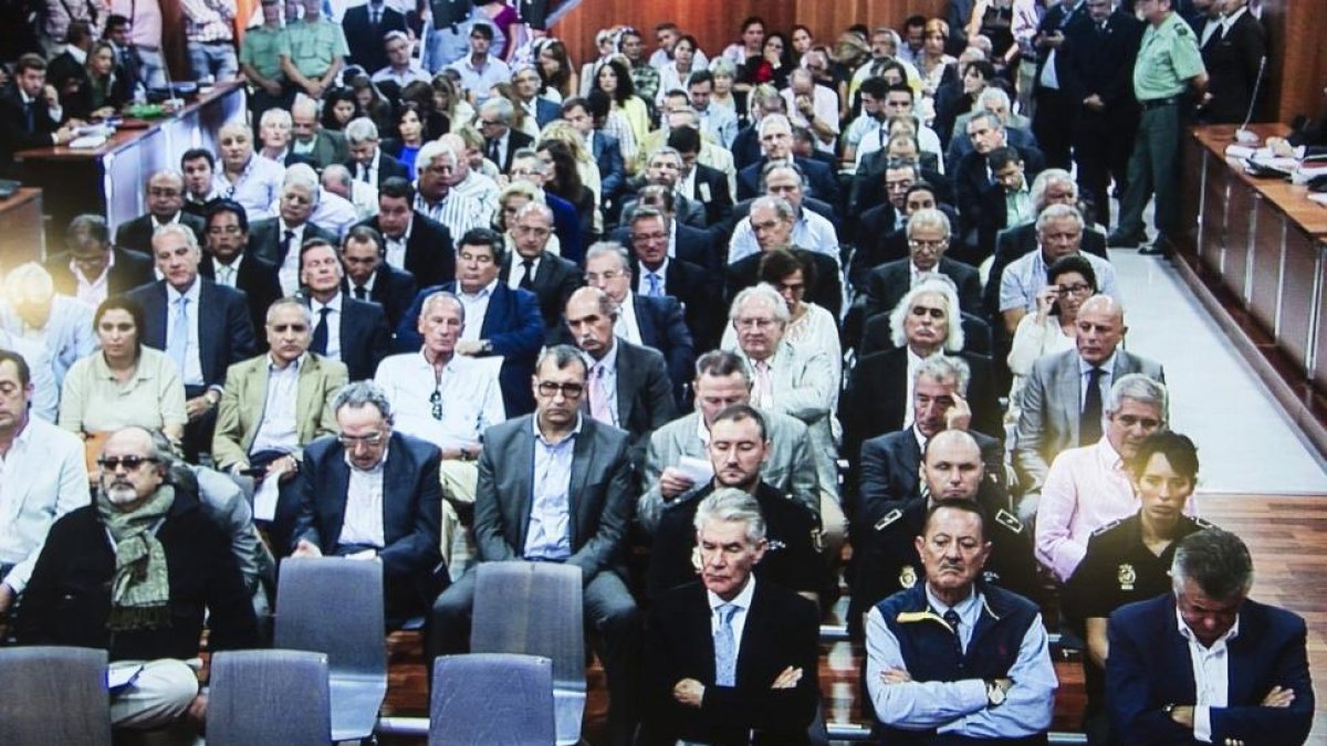 Imagen captada de un monitor en la sala de prensa de la Audiencia El exalcalde de Marbella Julian Munóz.-JORGE ZAPATA (EFE)