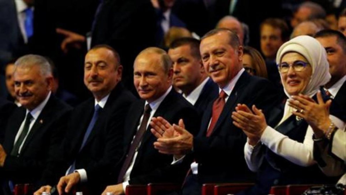 Putin y Erdogan, ayer en el Congreso Mundial de la Energía en Estambul.-REUTERS / MURAD SEZER