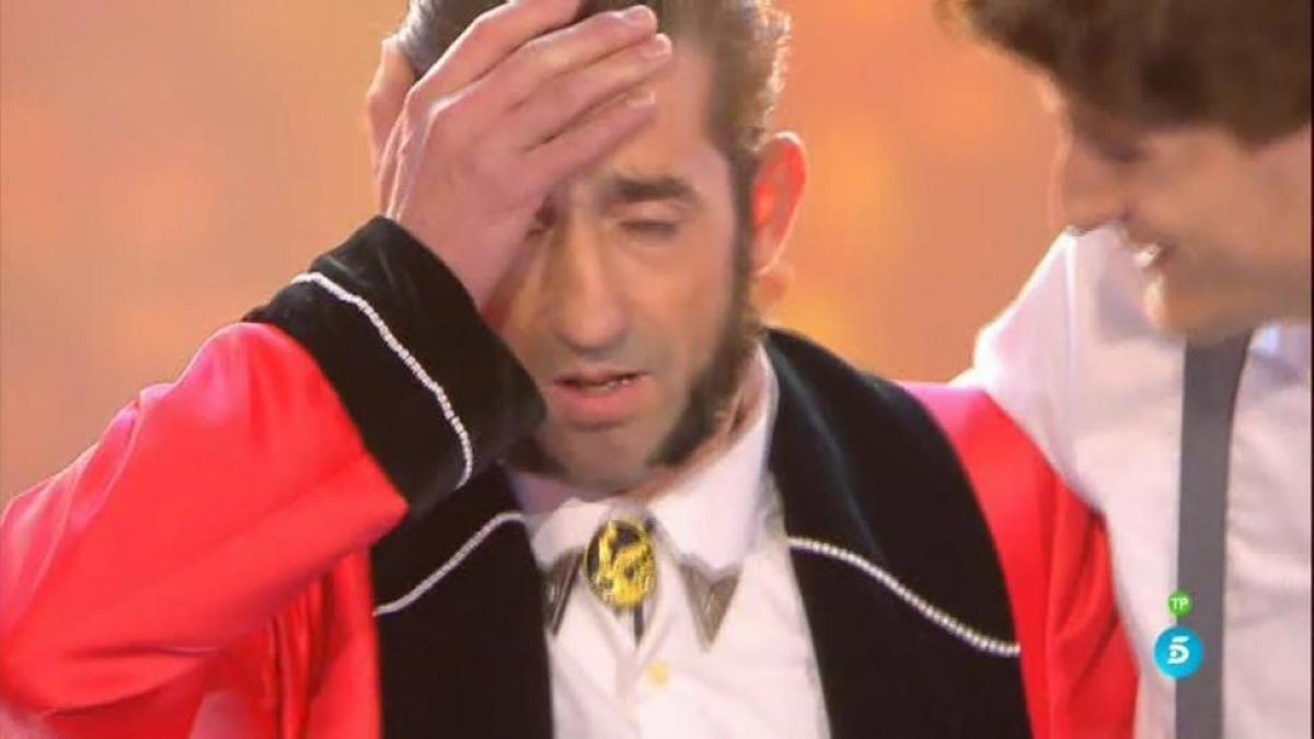 La cara de El Tekila al saberse ganador de la final de 'Got Talent'.-