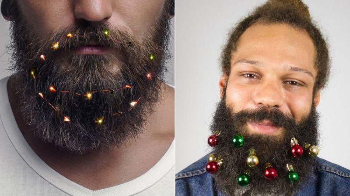 Los adornos navideños para barbas causan furor este año en las tiendas online.-FIREBOX