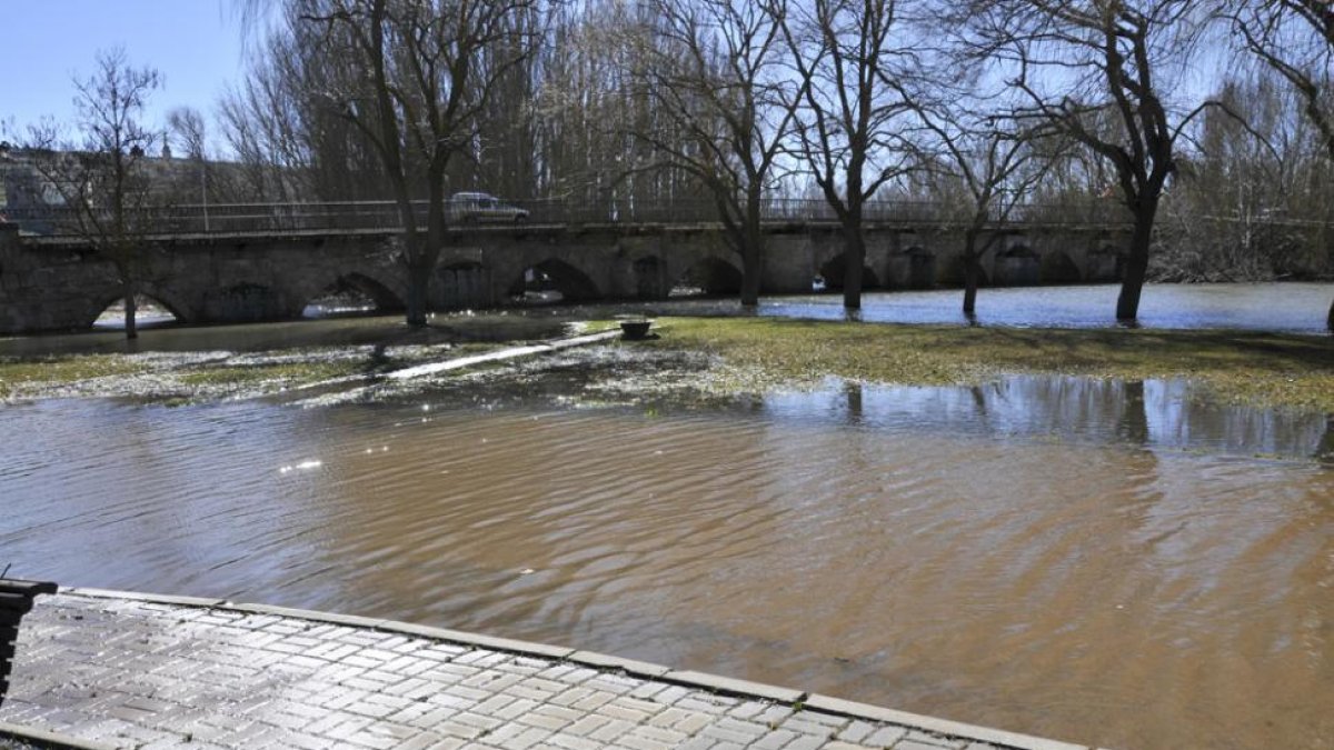 Desbordamiento a la altura de Garray en febrero de este año.-VALENTÍN GUISANDE