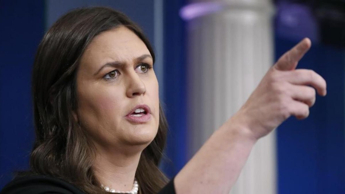 Sarah Huckabee Sanders.-PABLO MARTÍNEZ MONSIVAIS