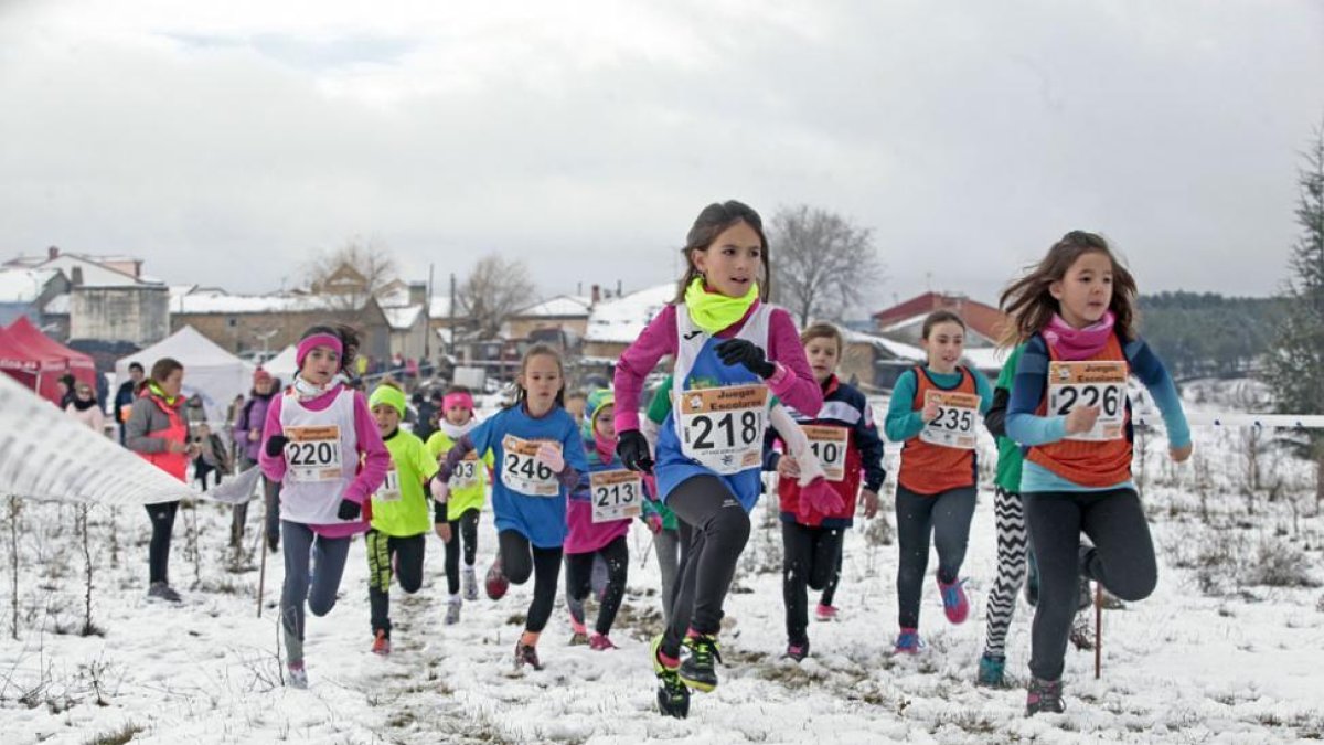 Grupo de jóvenes durante una de las ediciones del Cross de Los Llamosos.-MARIO TEJEDOR