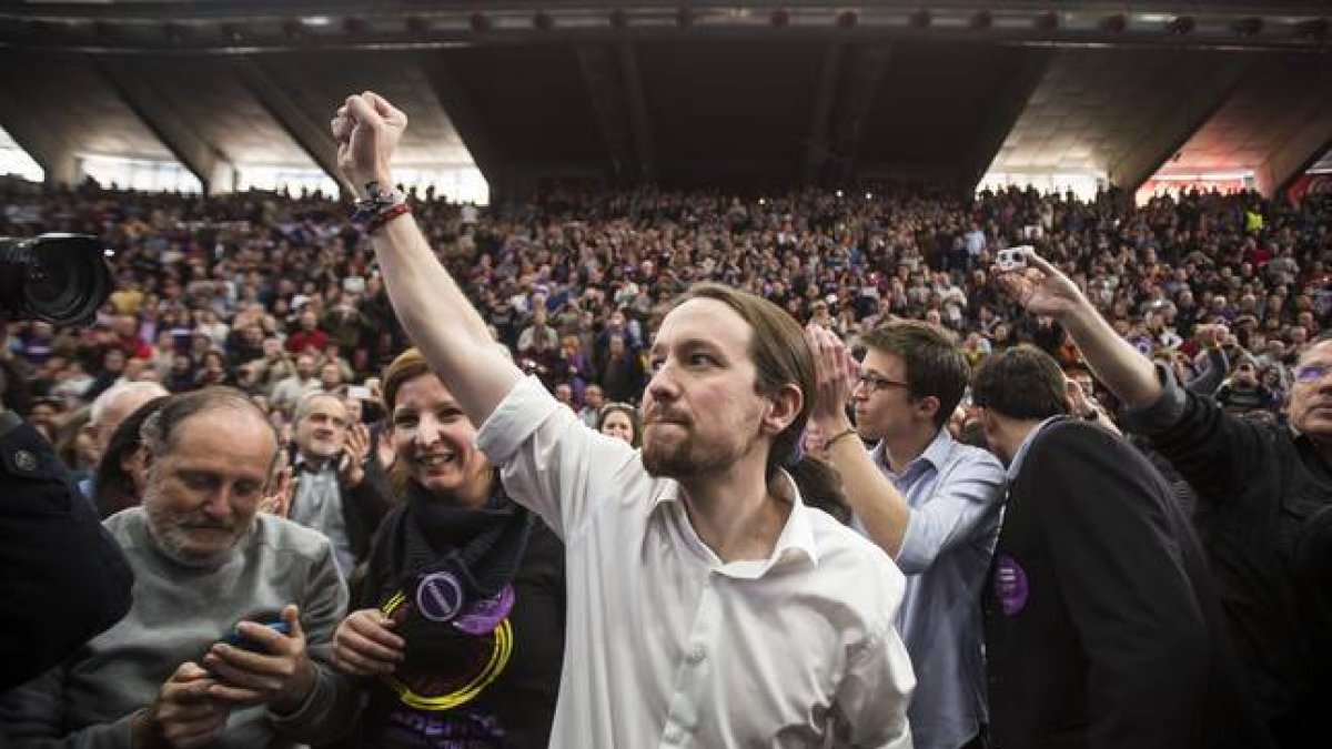 Pablo Iglesias, en la presentación en Valencia.-Foto: MIGUEL LORENZO