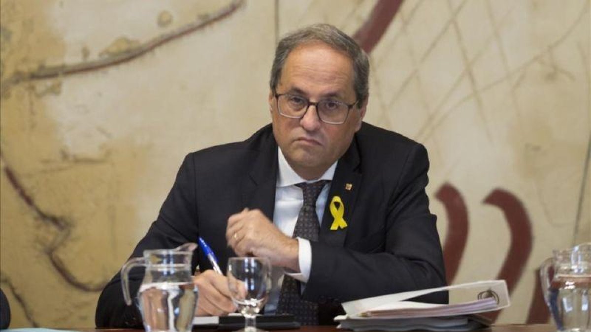 Quim Torra en la reunión del Consell Executiu del Govern de la Generalitat.-ALBERT BERTRAN