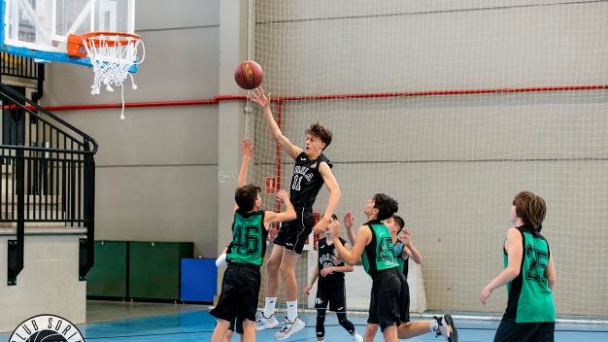 El Infantil A del Club Soria Baloncesto le ganó con claridad al Basket Pisones. HDS
