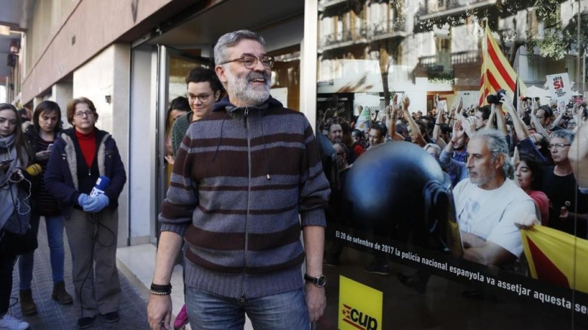 Carles Riera, este sábado en el consejo político de la CUP.-/ ALBERT BERTRAN