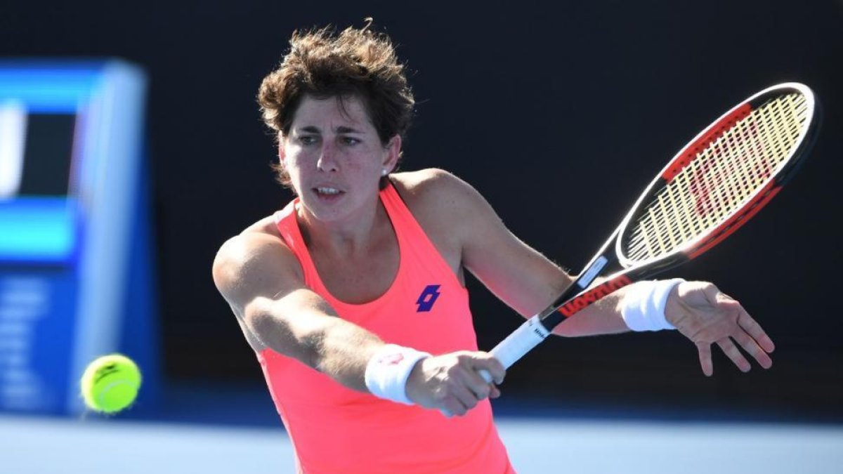 Carla Suárez, en su derrota.-WILLIAM WEST / AFP