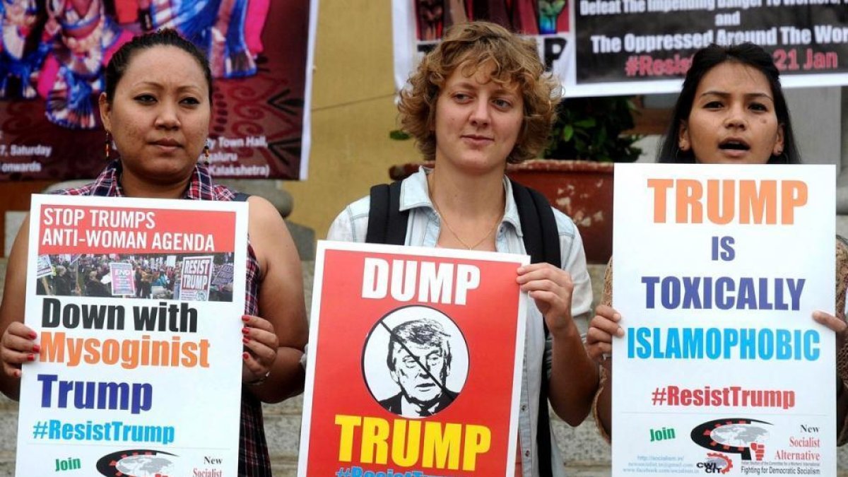 Manifestación de mujeres en Bangalore (India).-JAGADEESH NV / EFE