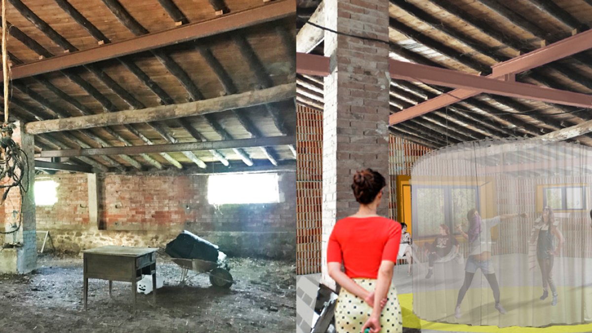 El antes y el después del espacio en que se prevé hacer un centro social en Valloria.-HDS