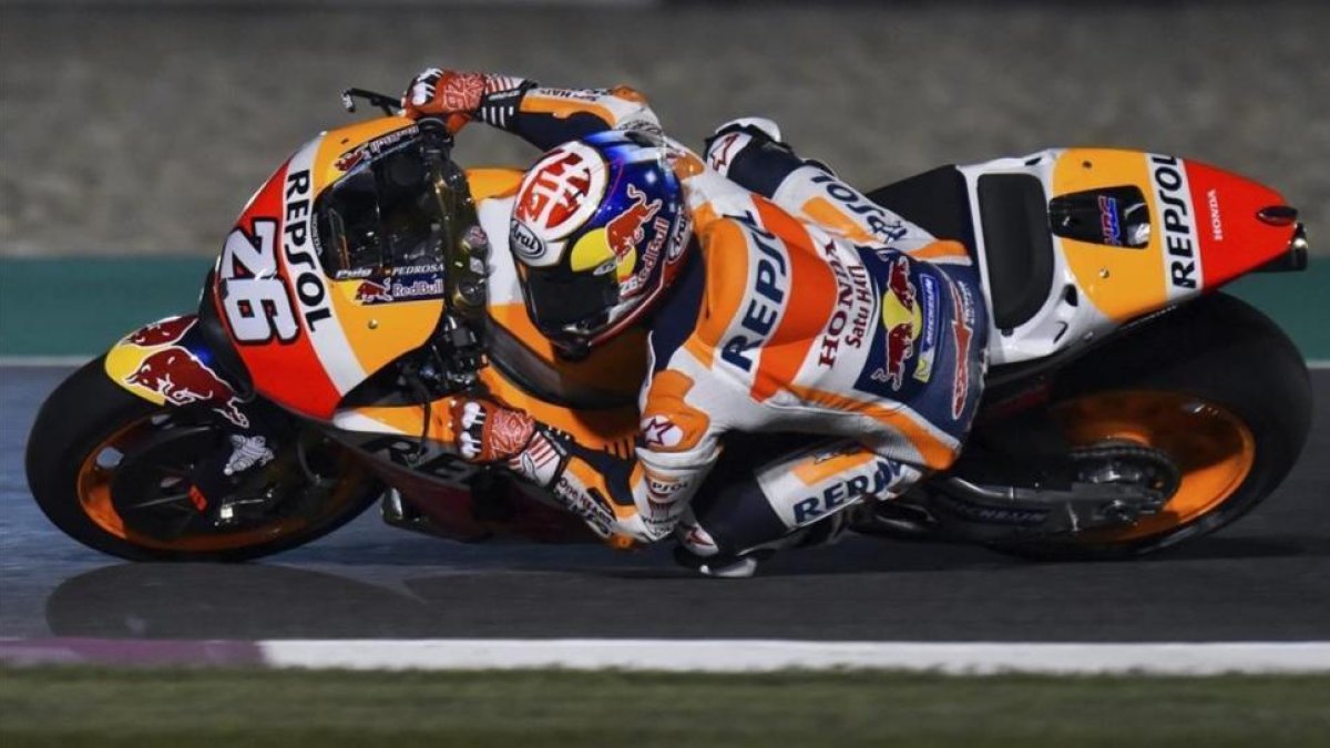 Dani Pedrosa, durante la segunda jornada de entrenamientos libres del Gran Premio de Catar.-EFE