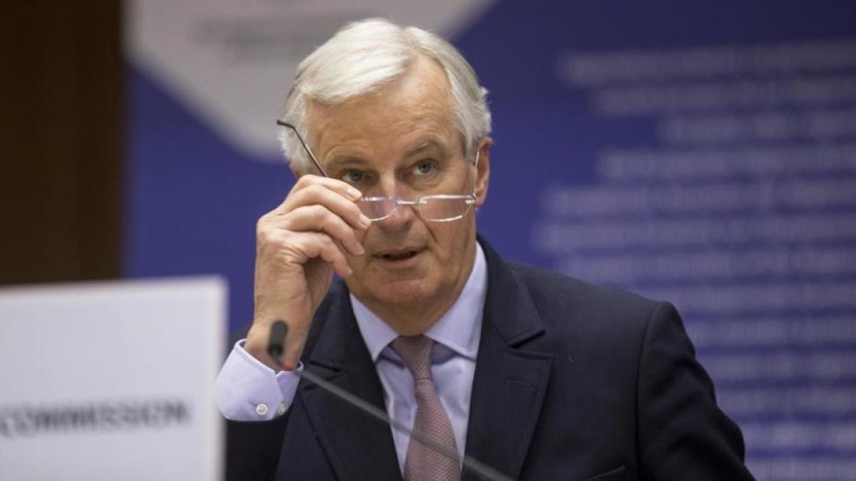 Michel Barnier, en su comparecencia ante el Comité de las Regiones, en Bruselas-EFE