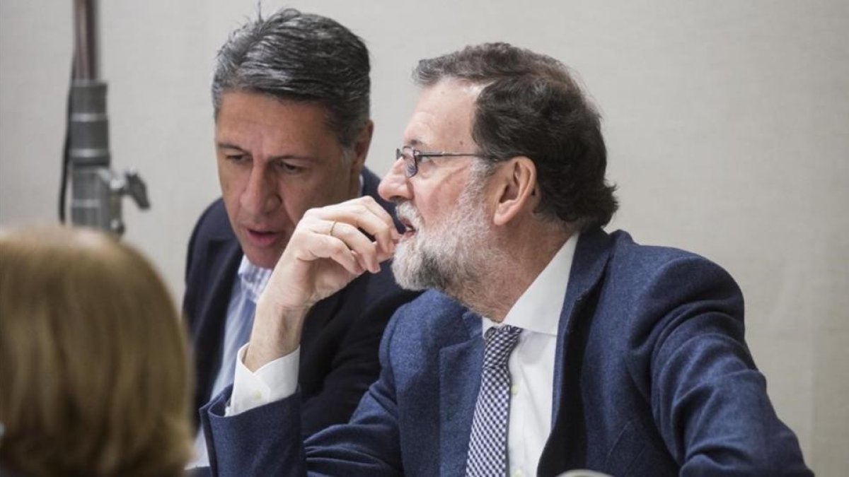 Xavier García Albiol y Mariano Rajoy, el pasado 19 de diciembre en Girona.-JORDI RIBOT PUNTI / ICONNA