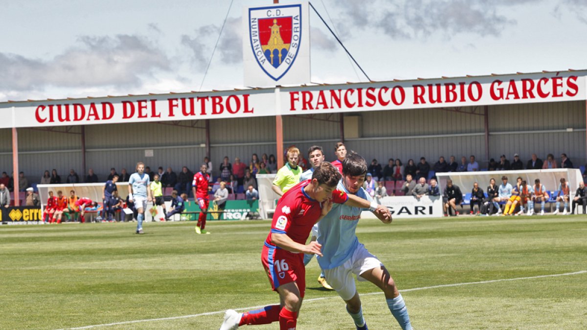 El futuro del primer equipo condicionaría el volumen de escuadras con las que contará la Ciudad Deportiva del Numancia. MARIO TEJEDOR