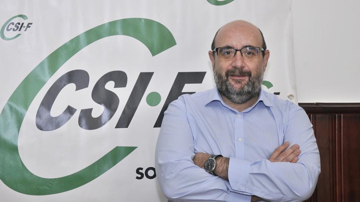 El presidente nacional de Csif, Miguel Borra, en Soria-Mario Tejedor