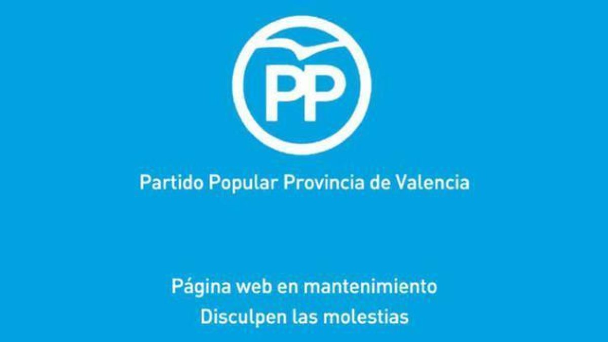 Portal web del PP de Valencia, cerrado por labores de
