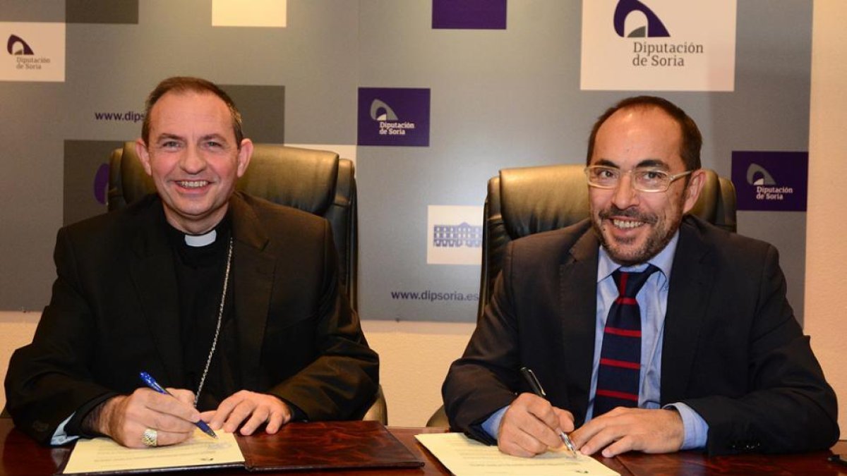 El obispo y el presidente de la Diputación-A. Martínez