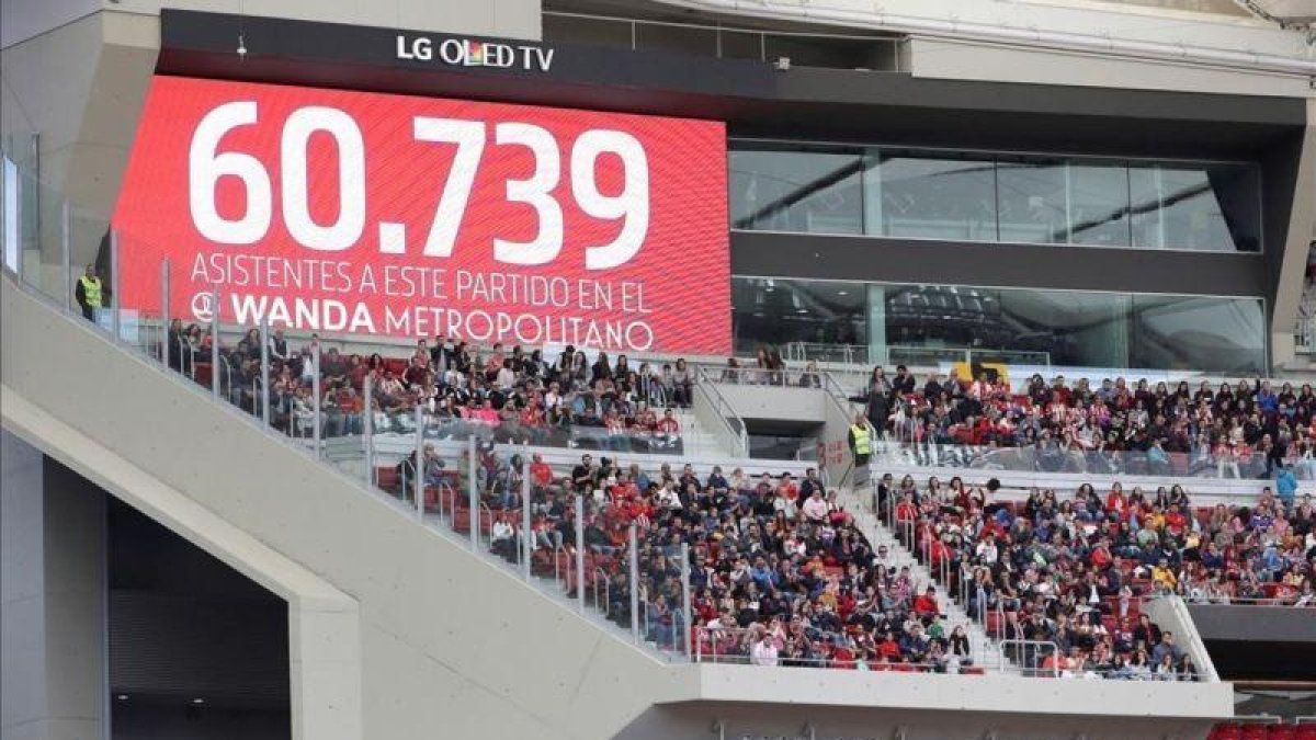 Vista general de la grada del Wanda Metropolitano.-KIKO HUESCA (EFE)