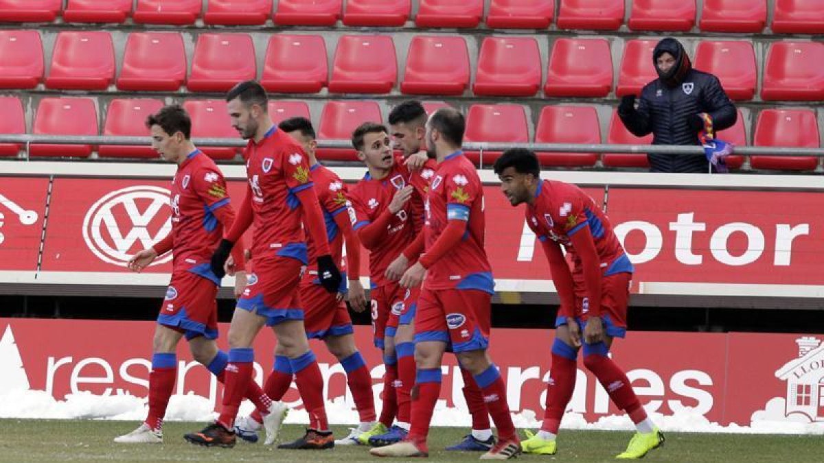 El Numancia atraviesa por su mejor momento de juego y resultados desde que comenzó la Liga en agosto.-Luis Ángel Tejedor