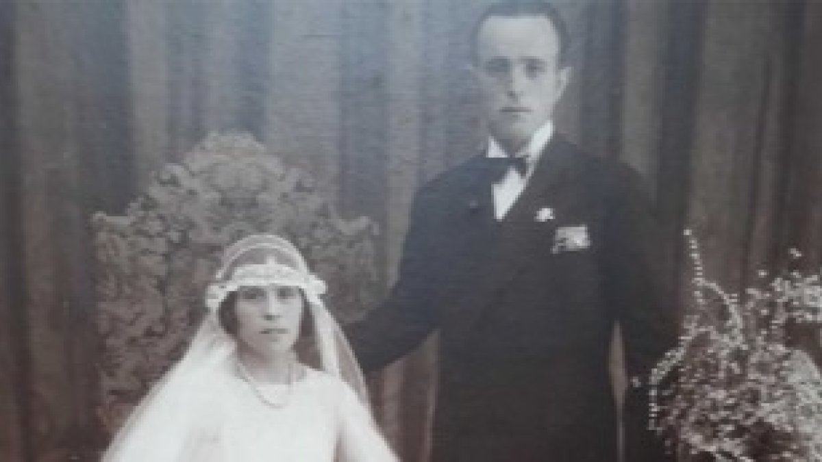 Fotografía de boda de María Antonia Zamora y Pedro Izquierdo Lasanta. HDS