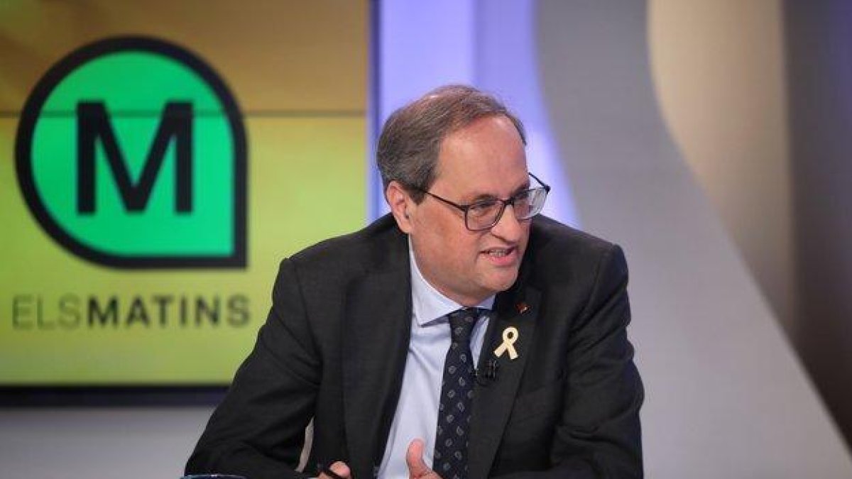Quim Torra entrevistado en Els matins de TV-3.-JORDI BEDMAR