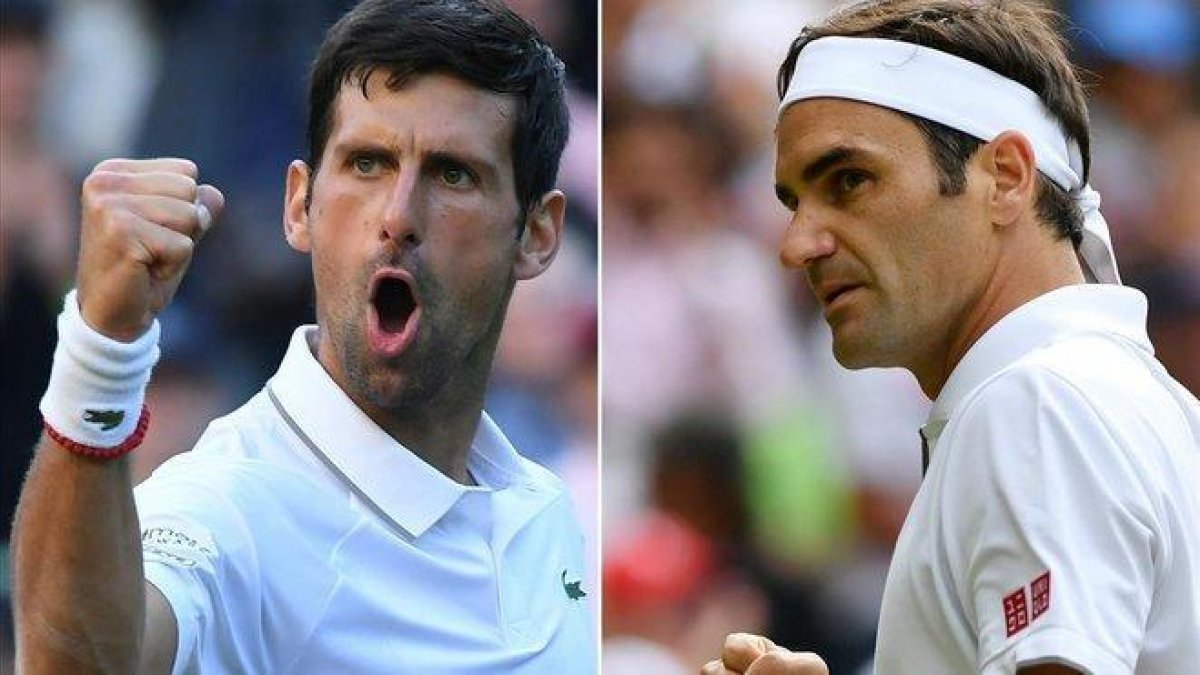 Combinación de imágenes de Federer y Djokovic.-