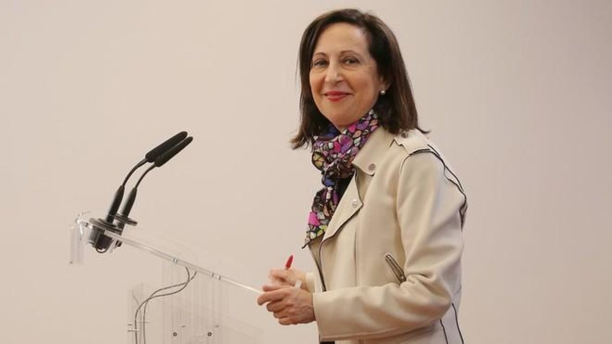 Margarita Robles en una rueda de prensa.-JOSE LUIS ROCA