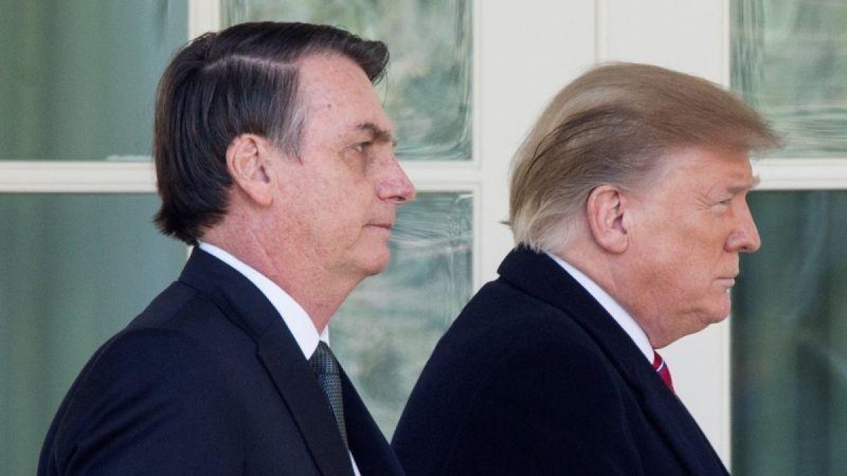 Donald Trump y Jair Bolsonaro en su primer encuentro en la Casa Blanca.-EFE