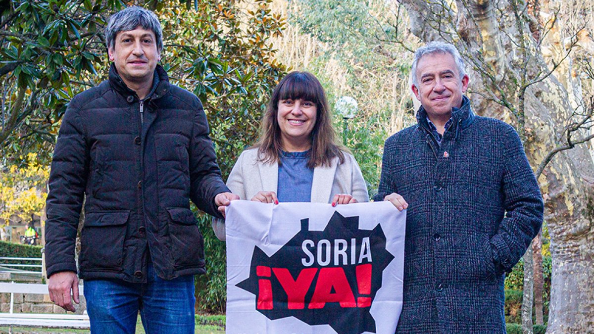 Palomar, García y Ceña, procuradores electos de Soria Ya. MARIO TEJEDOR