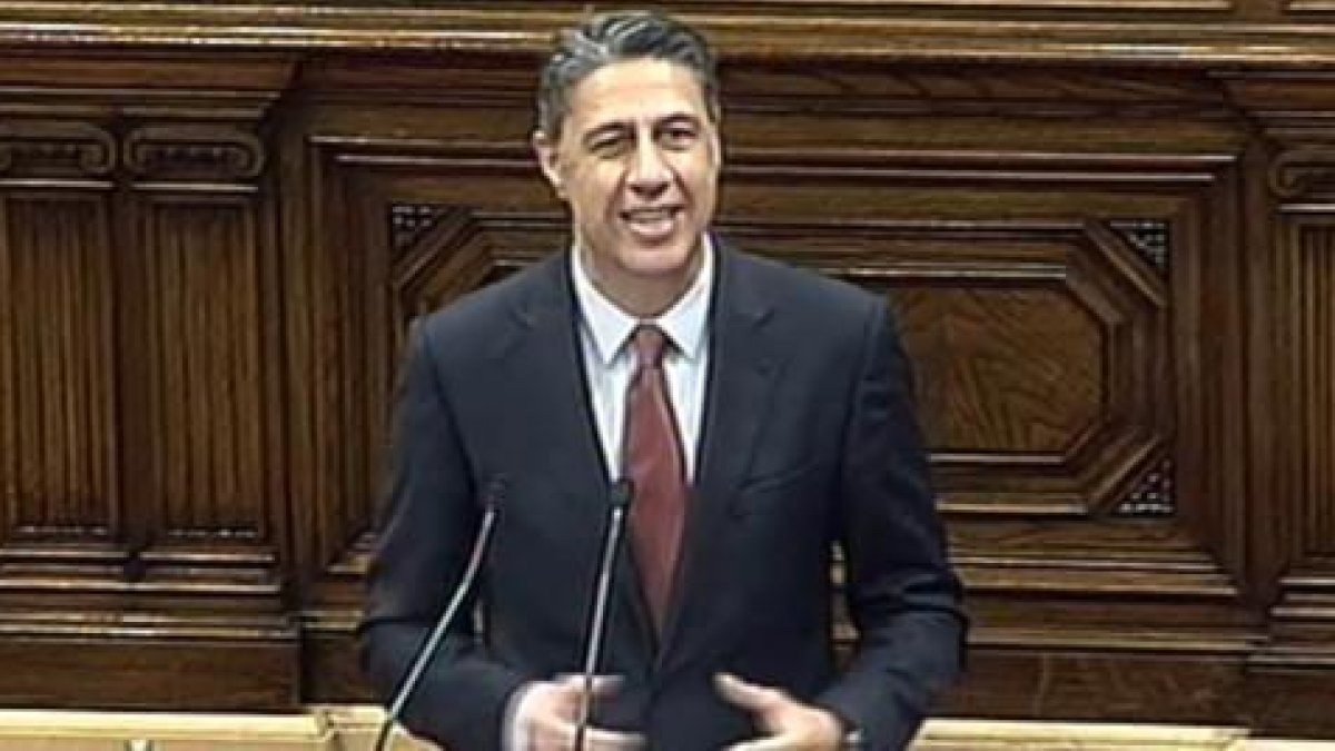 El líder del PPC, Xavier García Albiol, este domingo.-