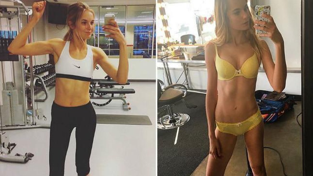 Dos imágenes que Bridget Malcolm ha colgado en su perfil de Instagram, la de la derecha una de las que le ha reportado más críticas.-INSTAGRAM