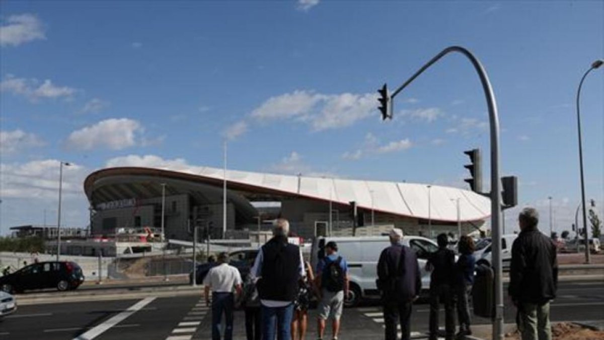 El Wanda Metropolitano, el nuevo estadio del Atlético de Madrid, cuyo aparcamiento se usará como park & ride los días que no haya partido.-DAVID CASTRO