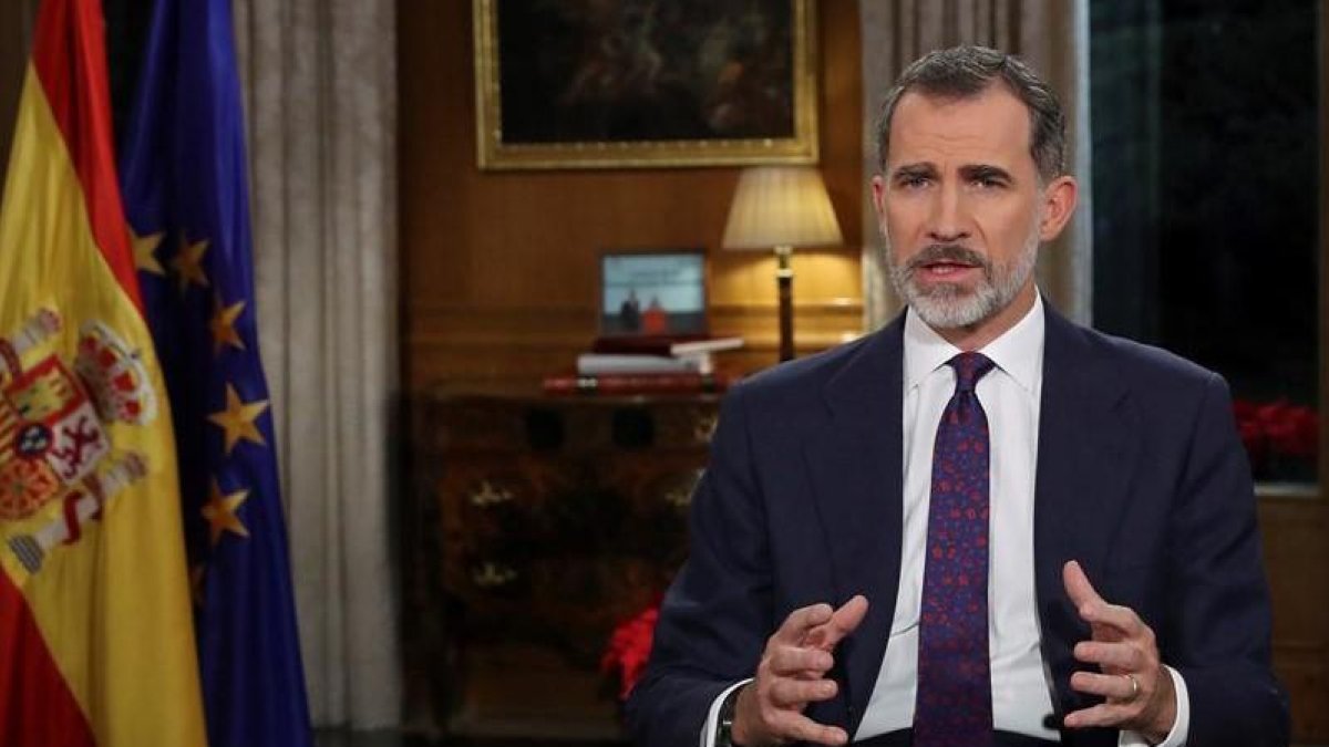 Felipe VI, este lunes.-