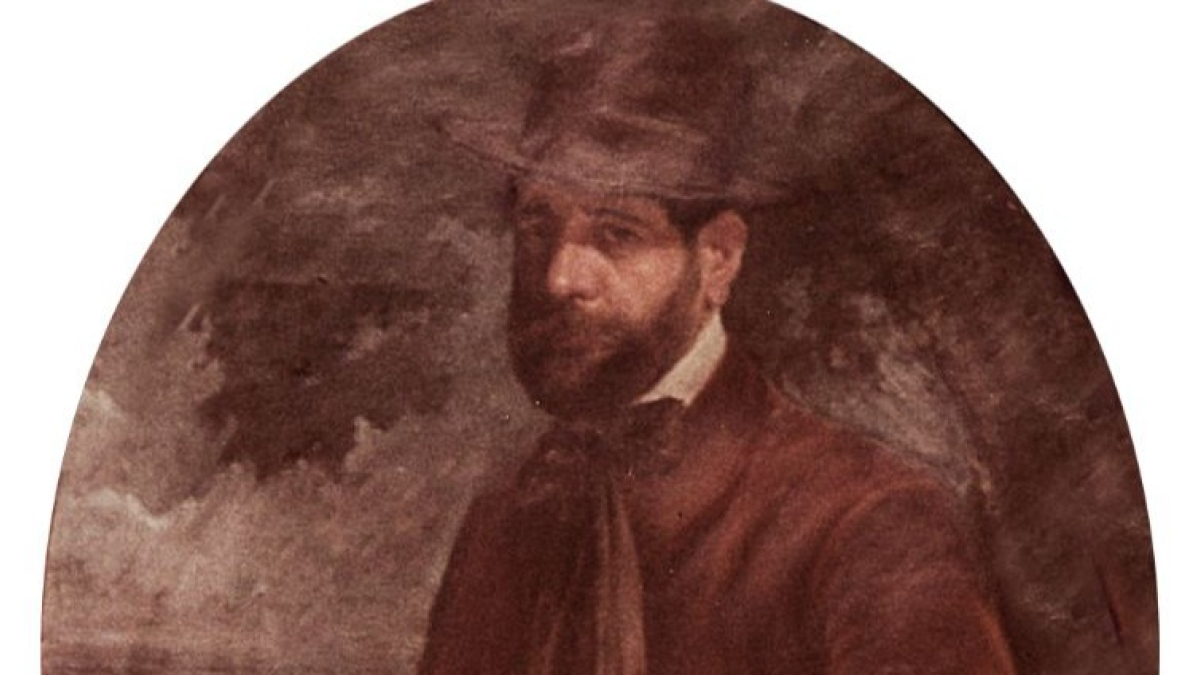 Emilio Aliaga Romagosa, ´Autorretrato´, óleo, 100 x 160 cm, 1906. [Fotografía gentileza de Ferran Olucha, retocada por APP]
