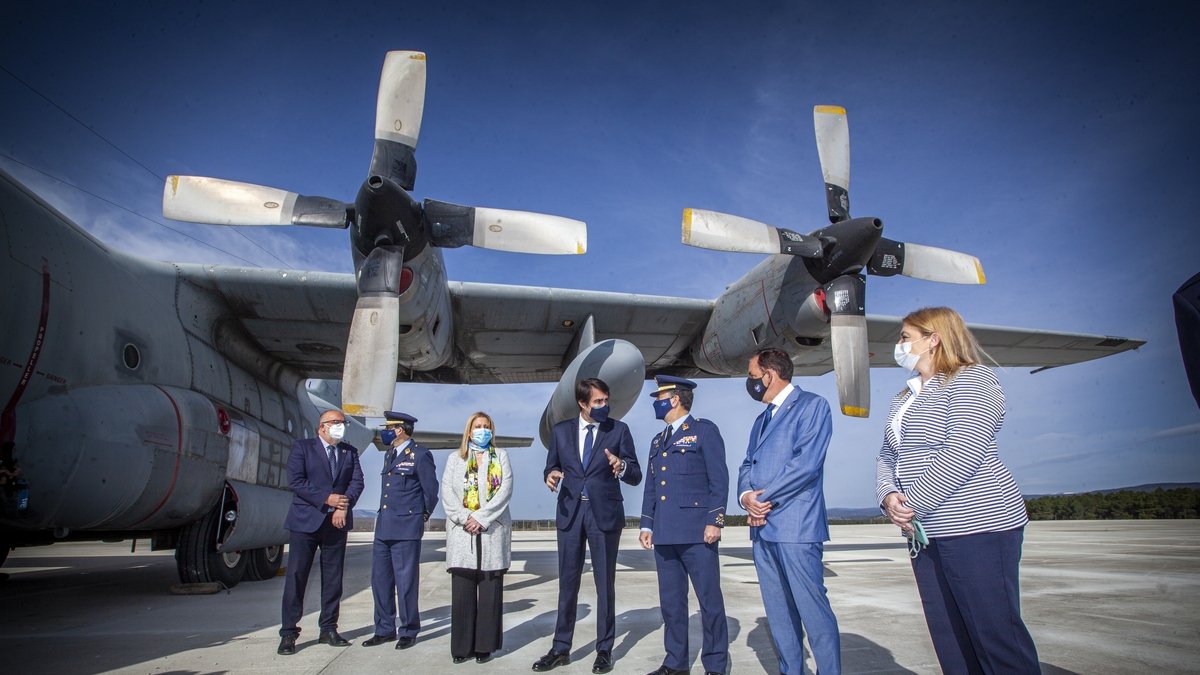 Llegada de los últimos Hércules del Ejército del Aire al aeródromo de Garray.-MARIO TEJEDOR