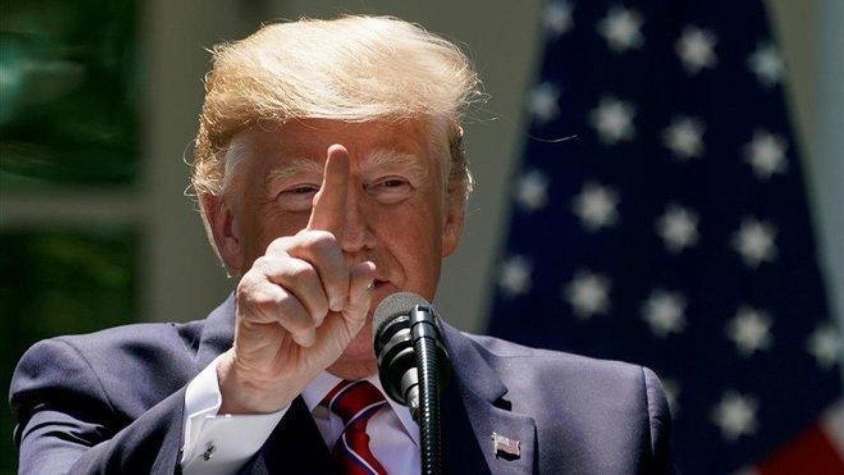 El presidente de EEUU, Donald Trump, en una rueda de prensa en la Casa Blanca.-KEVIN LAMARQUE (REUTERS)