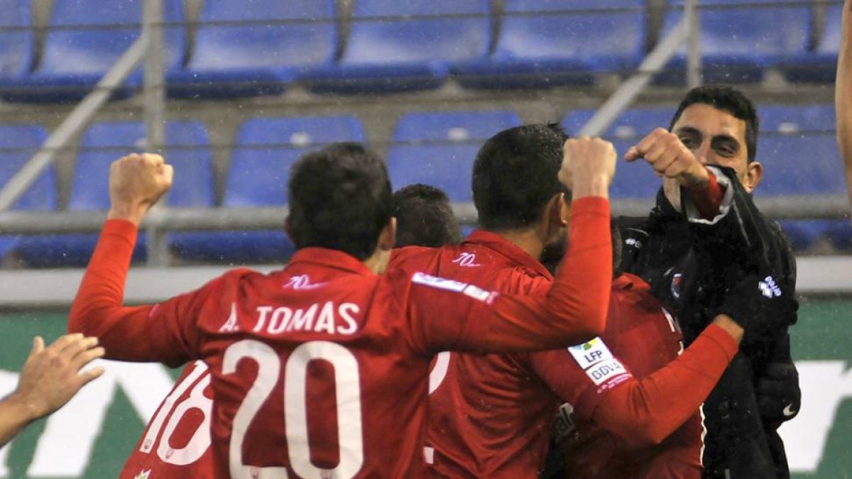 El Numancia lograba ante el Llagostera su tercer triunfo consecutivo.-Diego Mayor
