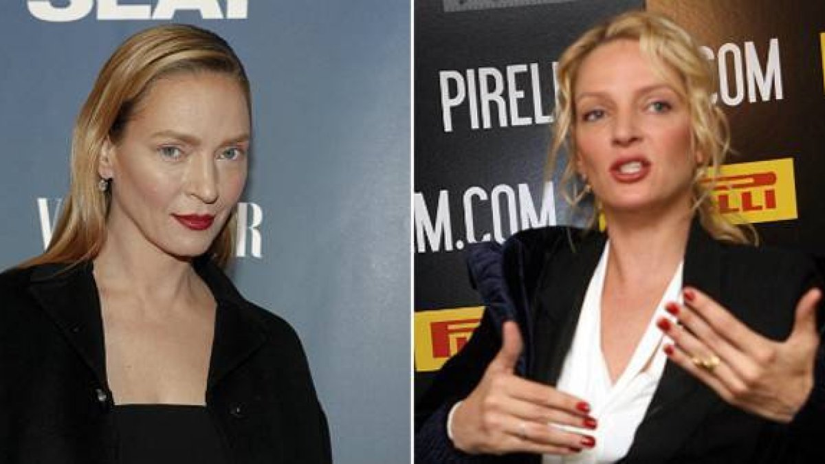 Uma Thurman, tras la cirugía y como lucía, natural, en el 2007.-Foto: AGENCIAS