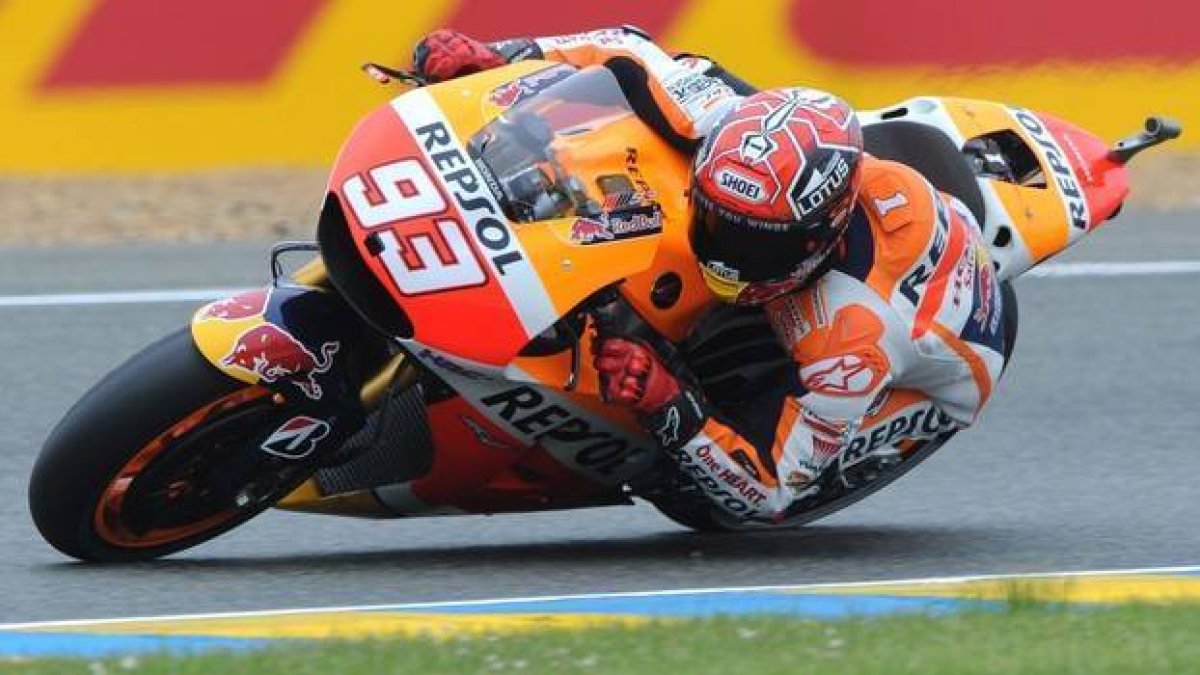 Marc Márquez con su Honda N 93, durante los entrenamientos del Gran Premio de Francia, este sábado.-Foto: JEAN-FRANCOIS MONIER / AFP