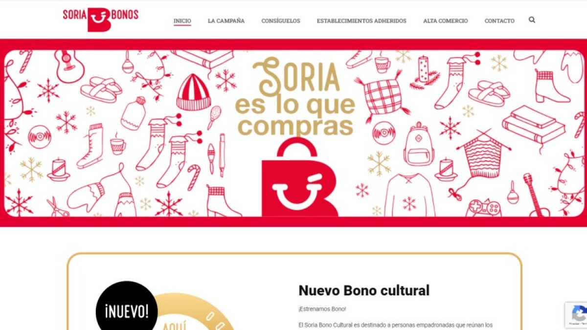Pantalla principal de la página para descargar los Soria Bonos. HDS