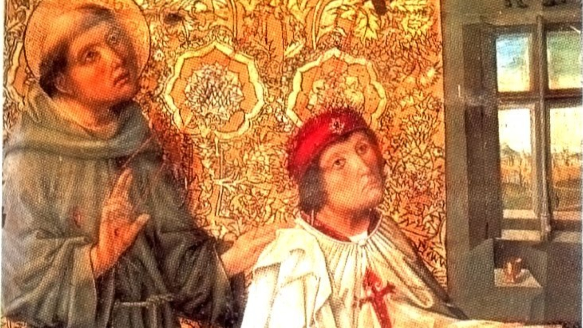 Retrato de Álvaro de Luna († 1453), que fue maestre de la Orden de Santiago y condestable de Castilla, en el retablo de la capilla de Santiago de la catedral de Toledo, (España). WIKIPEDIA