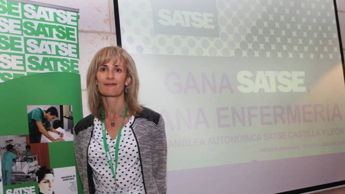 La reelegida secretaria general de SATSE Castilla y León, Silvia Sáez.-Ical