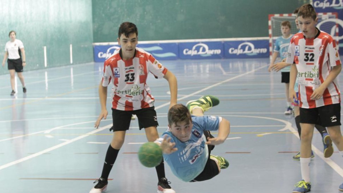 Entre el viernes, el sábado y hoy mismo, las pabellones de Ágreda, Ólvega y Tarazona viven horas y horas del mejor balonmano base de España.-LUIS ÁNGEL TEJEDOR