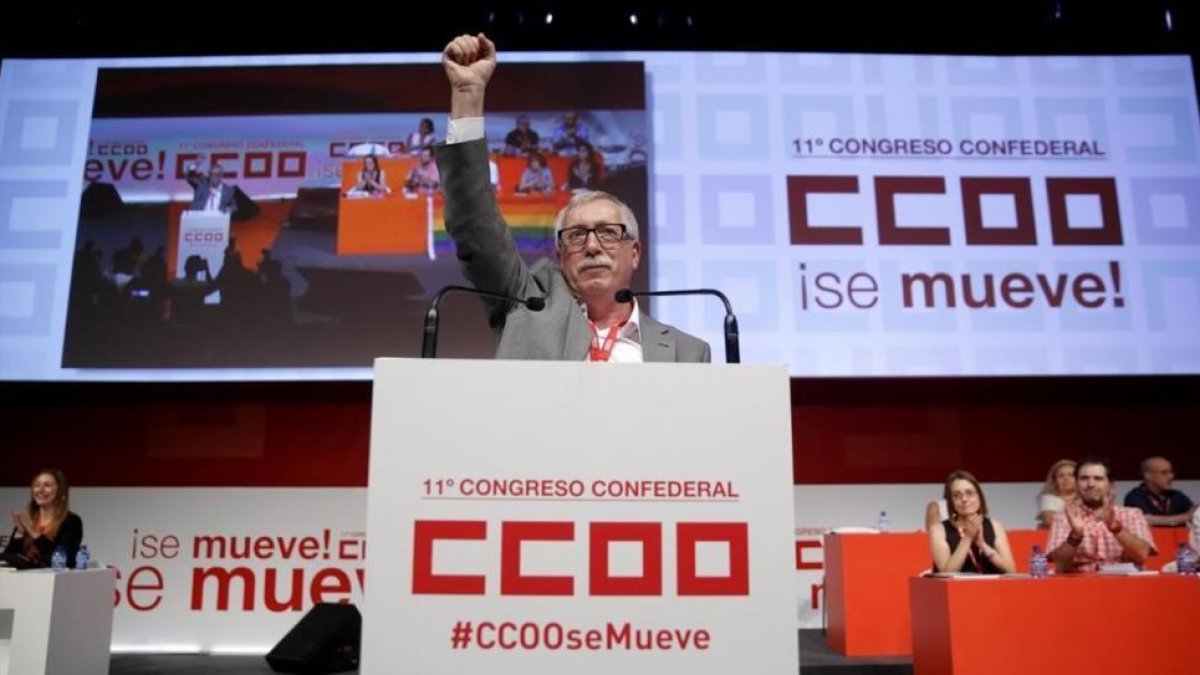 Ignacio Fernández Toxo, se dirige a los delegados del 11º congreso del sindicato.-JOSE LUIS ROCA